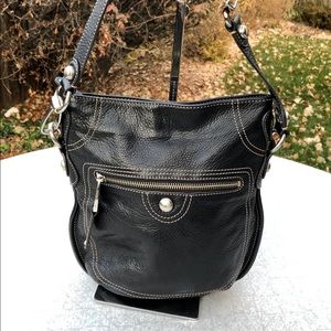 B. Makowsky Black Leather Crossbody